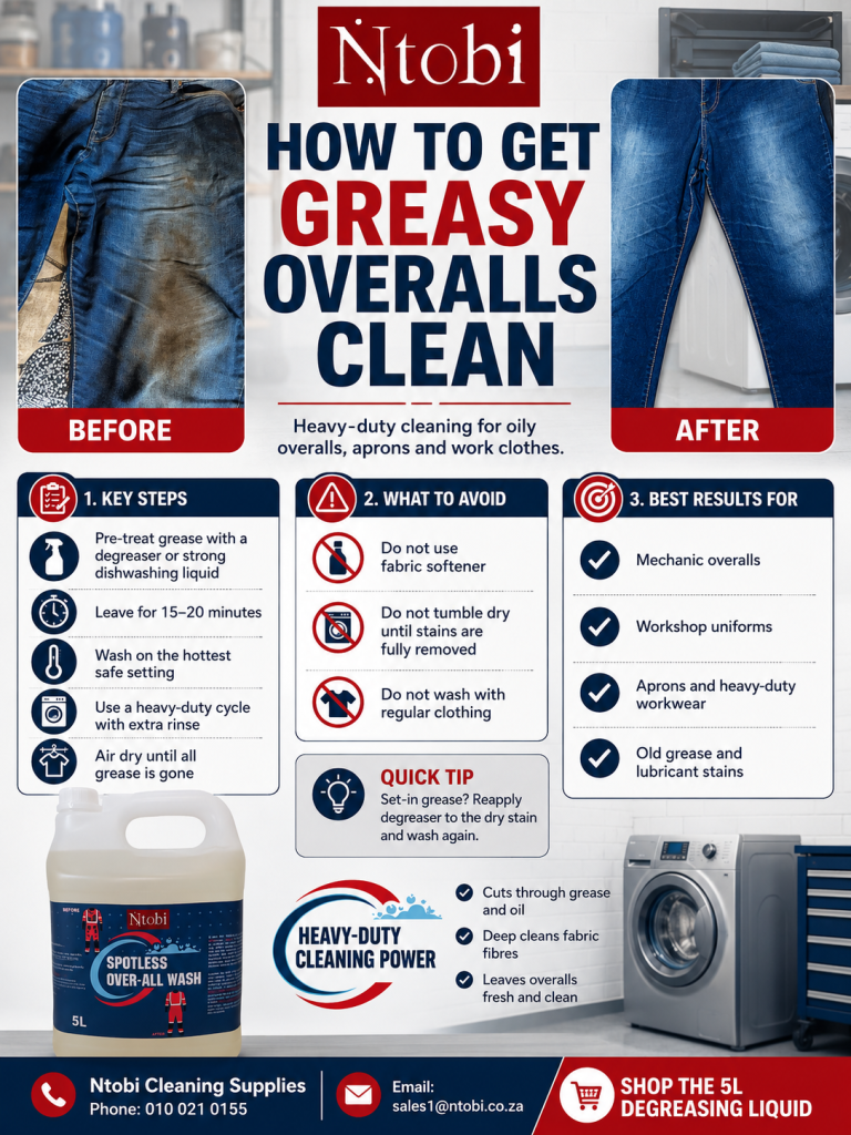 How to Get Greasy Overalls Clean